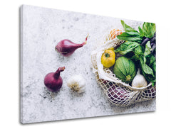 Clasic tablou pe pânză cu motivul ZELENINA în verde-roșu nuanțe, atmosferă proaspătă, potrivit pentru bucătărie | Tablou de perete ZELENINA_063-11 – produs