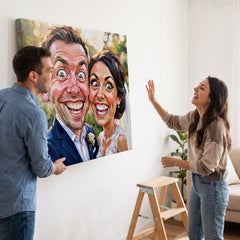 Exemplu de tablou: o caricatură amuzantă realizată dintr-o fotografie pe pânză