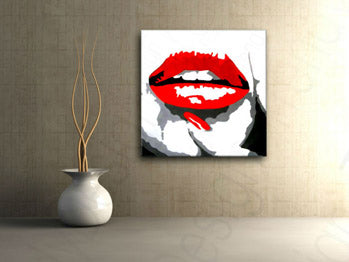 Pictate manual POP Art pictura RED LIPS 1 buc mund