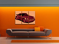 Pictate manual POP Art pictura PORSCHE 911 3 bucăți por