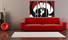 Pictură pictată manual POP Art James Bond 3 piese bond