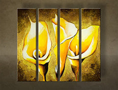 Tablou pictat manual de FLORI 4 părți NU0022E4