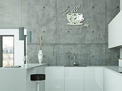 Ceas de perete modern COFFE TIME 3D WHITE NH045-white