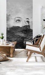 Geometric tablou pe pânză cu motivul Zoya VERDI + lipici Gratuit, ocean, valuri în alb-roșu nuanțe, atmosferă de vis, vise, potrivit pentru birou – principală