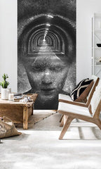 Modern tablou pe pânză cu motivul Zoya VERDI + lipici Gratuit în alb-albastru nuanțe, atmosferă misterioasă, potrivit pentru birou | Fototapet de perete Zoya VERDI + lipici Gratuit – principală